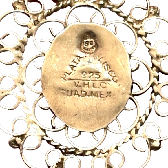 Plata De Jalisco VHLC Guad Mex 925 sterling RARE turquoise necklace southwestern - Picture 10 of 11